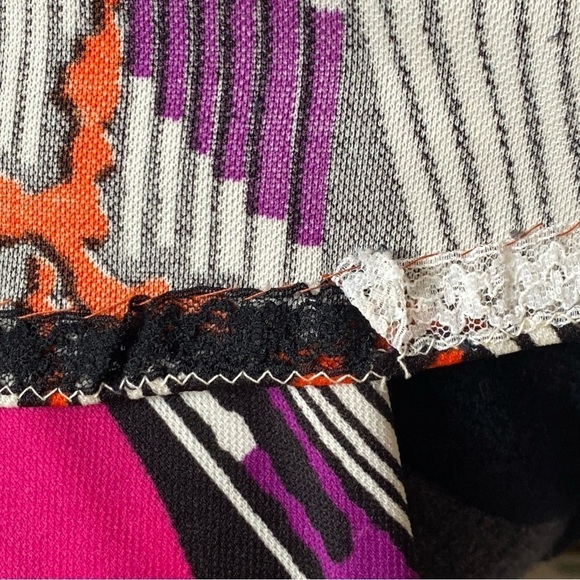 Vintage 60s Psychedelic Print Dress Retro Mod Mini Black Peter Pan Collar Small - Picture 8 of 10